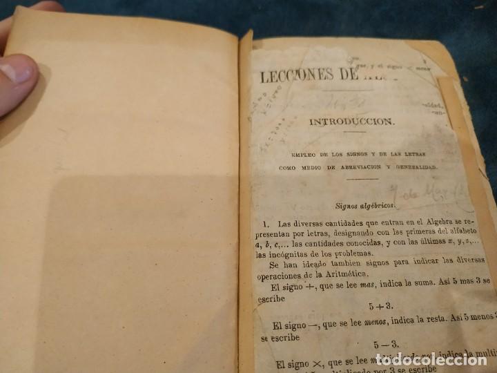 Libros antiguos: ANTIGUO LIBRO LECCIONES DE ALGEBRA. SIGNOS ALGEBRAICOS - Foto 4