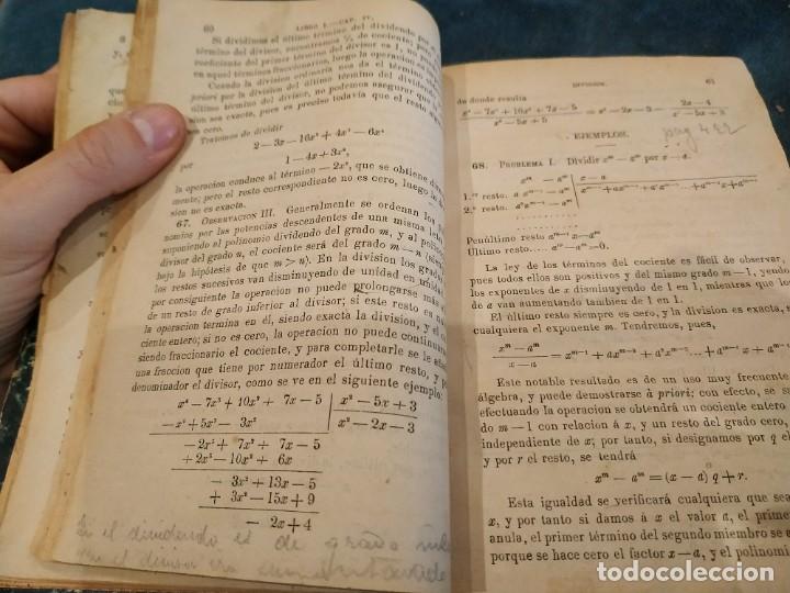 Libros antiguos: ANTIGUO LIBRO LECCIONES DE ALGEBRA. SIGNOS ALGEBRAICOS - Foto 6