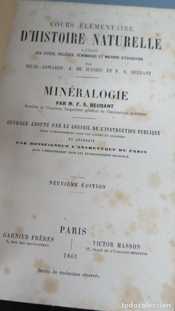 Libros antiguos: 1852.- COURS ELEMENTAIRE D&acute;HISTOIRE NATURELLE. BEUDANT - Foto 2