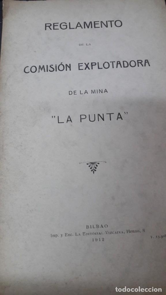 Libros antiguos: REGLAMENTO DE LA COMISION EXPLOTADORA DE LA MINA LA PUNTA LA EDITORIAL VIZCAINA BILBAO 1912 - Foto 1