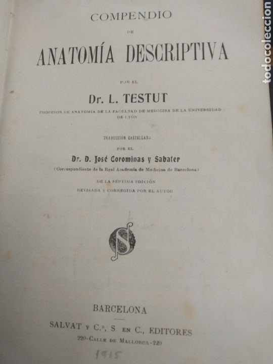 compendio de anatomía descriptiva. testut, dr. - Comprar ...