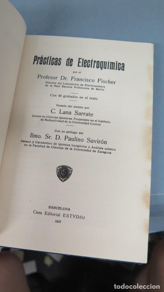 Libros antiguos: 1915.- PRACTICAS DE ELECTROQUIMICA. FISCHER - Foto 3