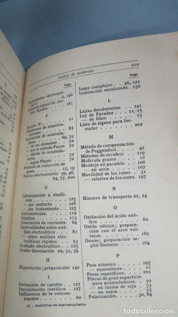 Libros antiguos: 1915.- PRACTICAS DE ELECTROQUIMICA. FISCHER - Foto 7