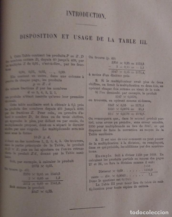 Libros antiguos: TABLES DE LOGARITHMES A SEPT D&Eacute;CIMALES - Foto 5