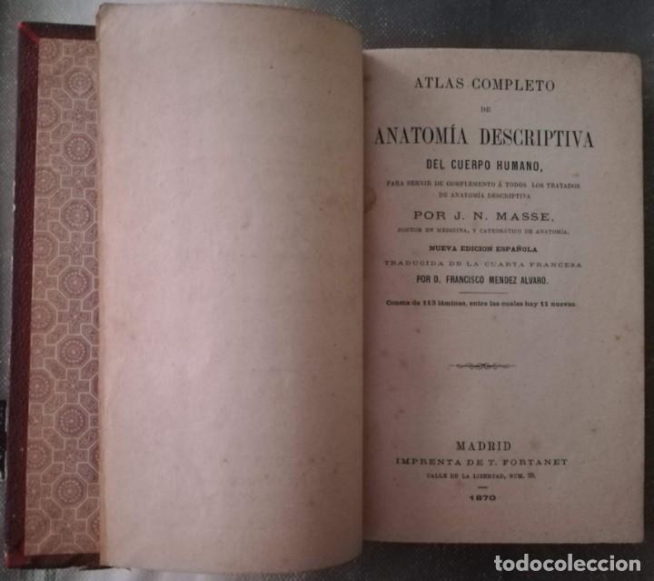 Libros antiguos: ANATOM&Iacute;A DESCRIPTIVA DEL CUERPO HUMANO. 1870. - Foto 2