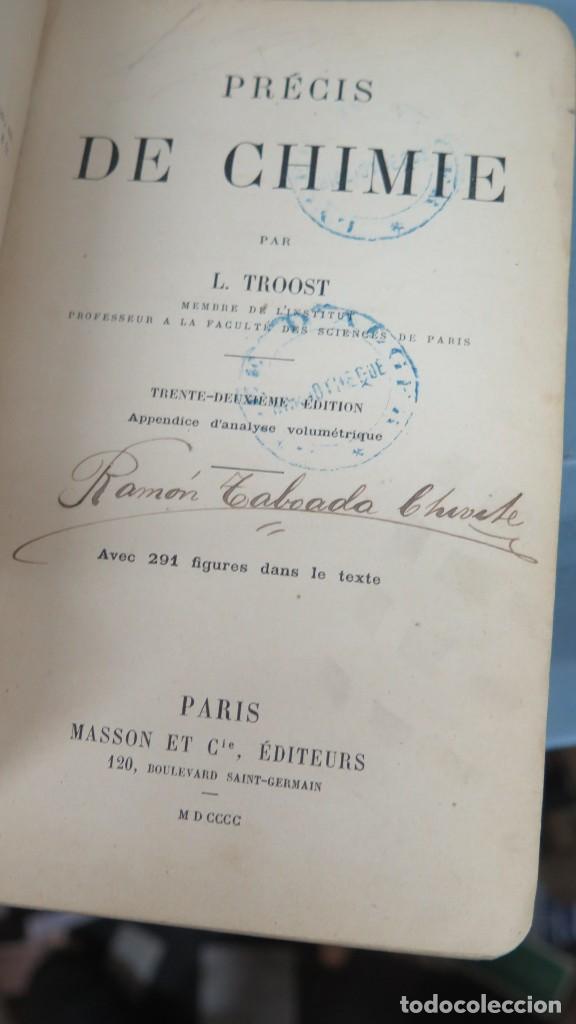 Libros antiguos: 1900.- PRECIS DE CHIMIE. TROOST - Foto 2