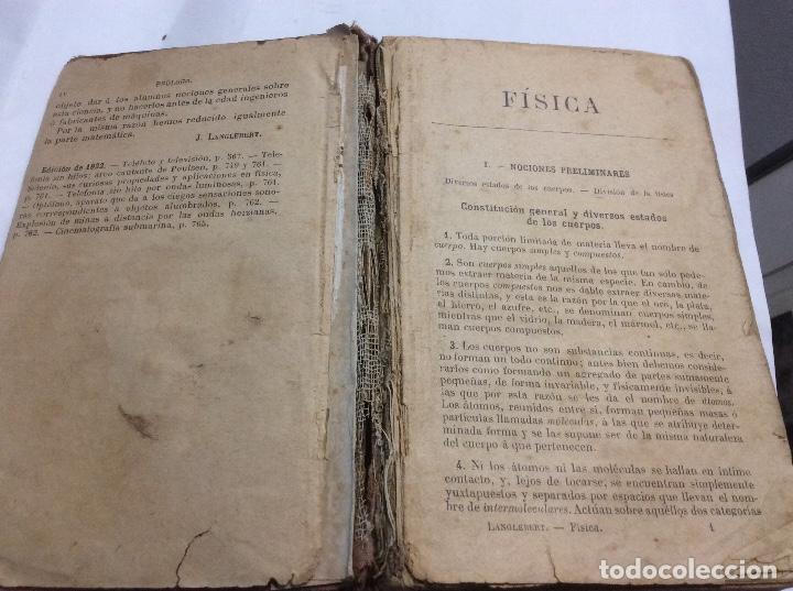 Libros antiguos: F&iacute;sica J Langlebert Librer&iacute;a Viuda CH bouret 1923 - Foto 5