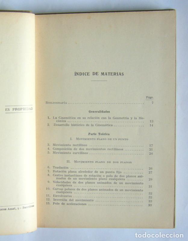 Libros antiguos: CINEMATICA - HANS POLSTER - EDITORIAL LABOR. 1927 - Foto 4