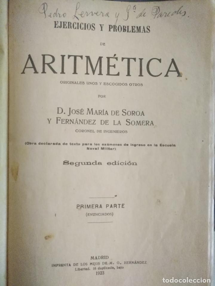 Libros antiguos: ARITMETICA - A&Ntilde;O 1923 - Foto 2