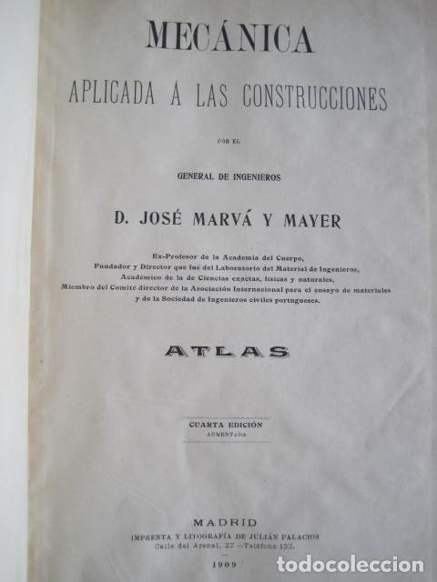 Libros antiguos: MECÁNICA APLICADA A LAS CONSTRUCCIONES. JOSÉ MARVÁ Y MAYER. 3 TOMOS. FIRMADOS POR AUTOR. 1909. - Foto 60 - 217734541
