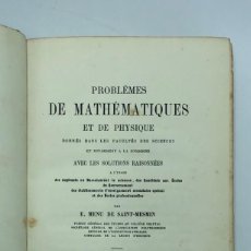 Libros antiguos: PROBLÈMES DE MATHÉMATIQUES ET DE PHYSIQUE. 1871. Lote 218479033