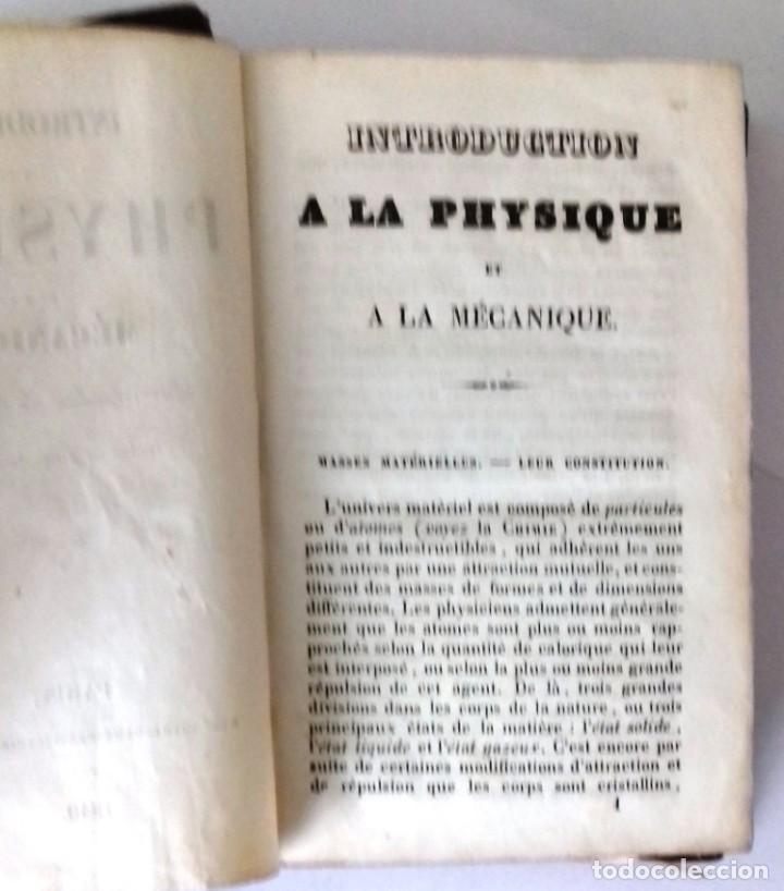 Libros antiguos: A LA PHYSIQUE Y LA M&Eacute;CANIQUE, INTRODUTION, 1840 - Foto 3