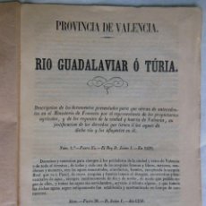 Libros antiguos: RIO GUADALAVIAR O TURIA. 1852