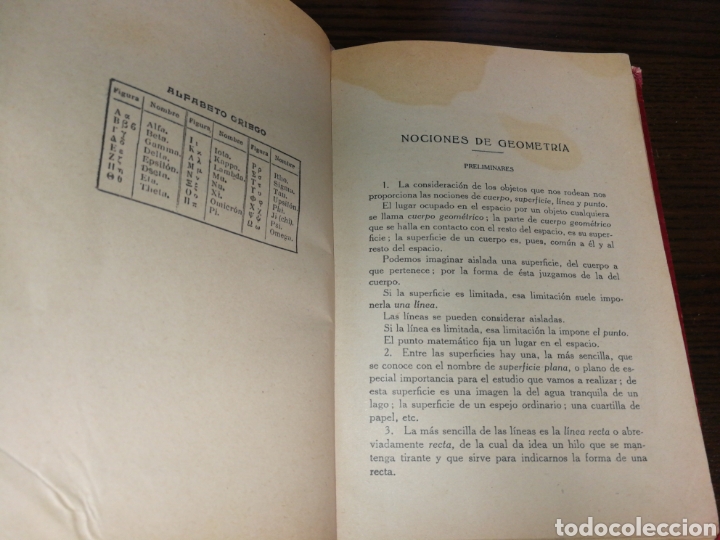 Libros antiguos: NOCIONES DE GEOMETR&Iacute;A, A&Ntilde;OS 30. - Foto 2