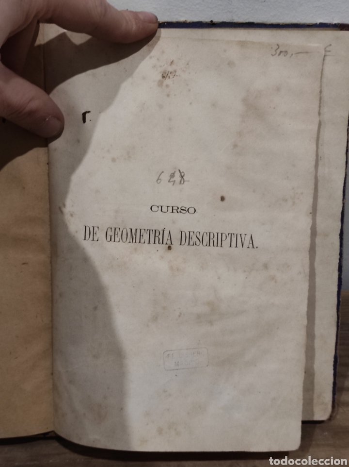 Libros antiguos: 1879. Curso de geometria descriptiva, Teodoro Olivier, - Foto 2