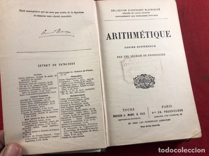Libros antiguos: ARITHMETIQUE - Foto 2