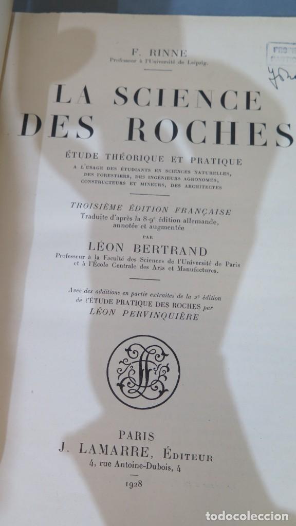 Libros antiguos: 1928.- LA SCIENCE DES ROCHES. RINNE - Foto 2