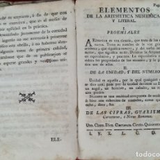 Libros antiguos: ELEMENTOS DE LA ARITMÉTICA NUMÉRICA. MANUEL POY. 2 VOLÚMENES. BARCELONA 1804.. Lote 244970975