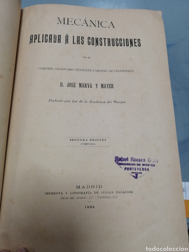 Libros antiguos: Libro Mec&aacute;nica aplicada a la construcci&oacute;n 1894 - Foto 4