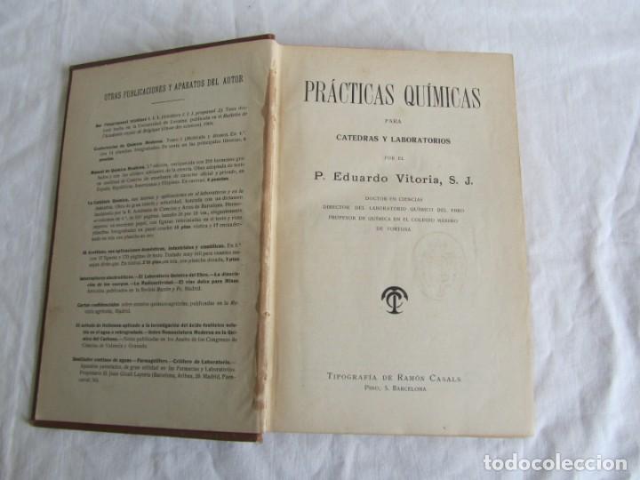 Libros antiguos: Pr&aacute;cticas Qu&iacute;micas, P. Eduardo Vitoria, 1914 - Foto 8