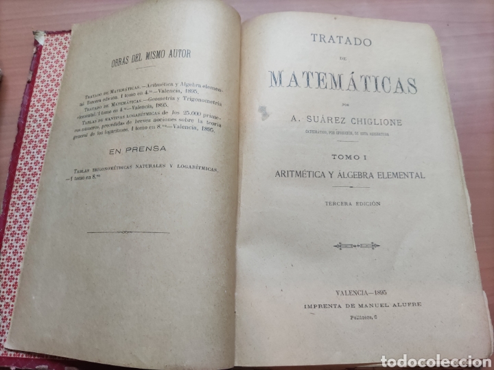 Libros antiguos: Tratado de Matem&aacute;ticas. - Foto 3
