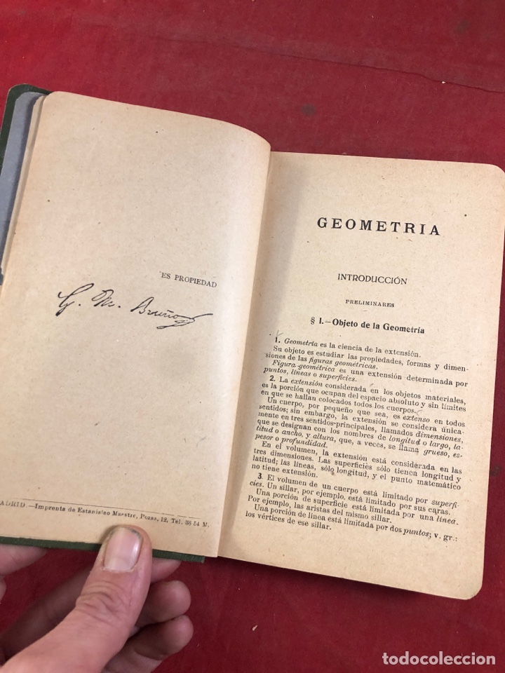 Libros antiguos: GEOMETR&Iacute;A CURSO SUPERIOR M. BRU&Ntilde;O - Foto 3