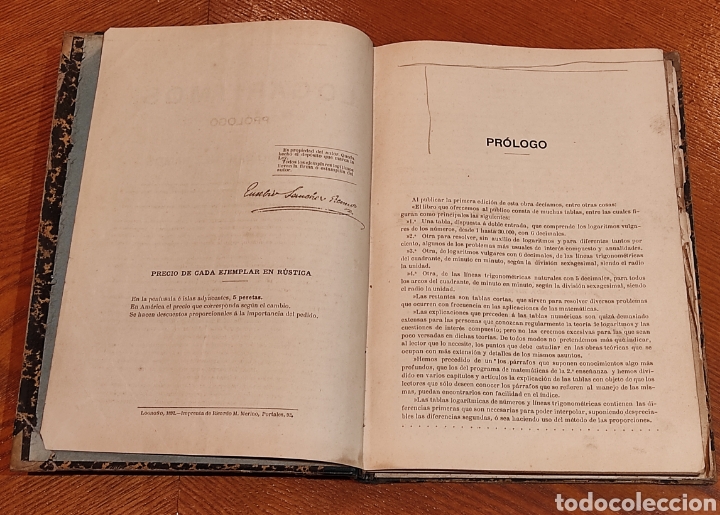 Libros antiguos: Tablas de Logaritmos, trigonom&eacute;tricas y de c&aacute;lculos de intereses - D. Eusebio S&aacute;nchez Ramos - Foto 8