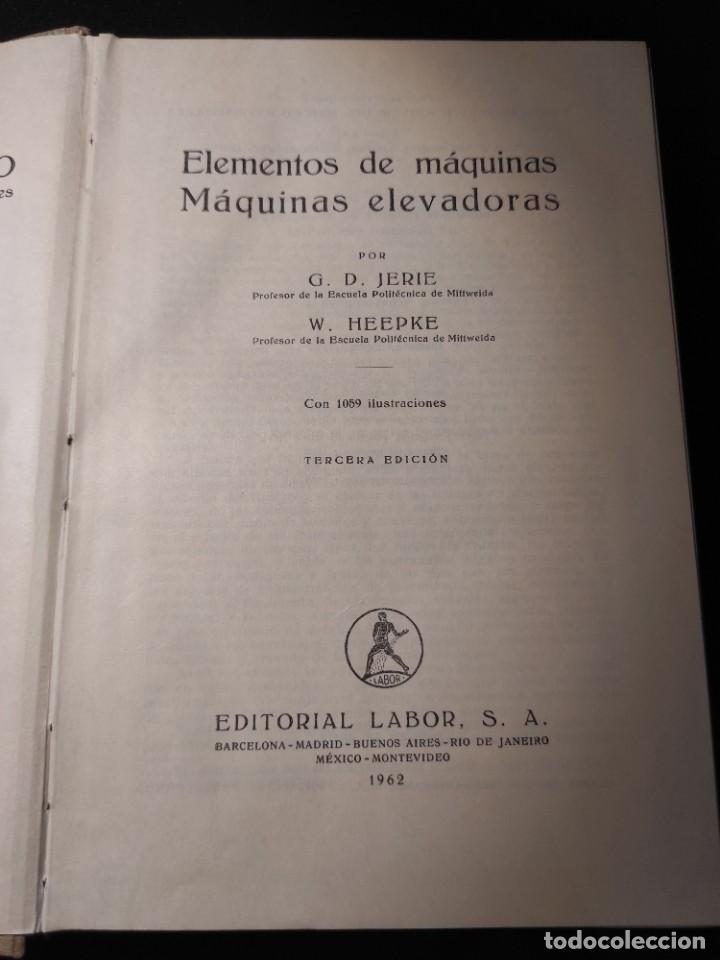 Libros antiguos: Elementos de Maquinas. Maquinas elevadoras - Foto 1