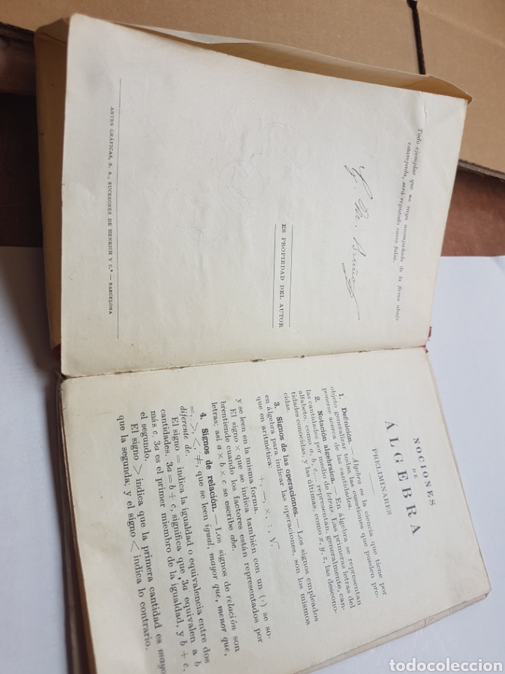 Libros antiguos: Nociones de &aacute;lgebra Bru&ntilde;o - Foto 2