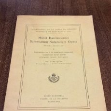 Libros antiguos: INSTRUCCIONS PER A LA RECOLECCIO DE PLANTES. DR. FONT QUER. AUTOGRAFIADO. 1917. RARO. Lote 266332403