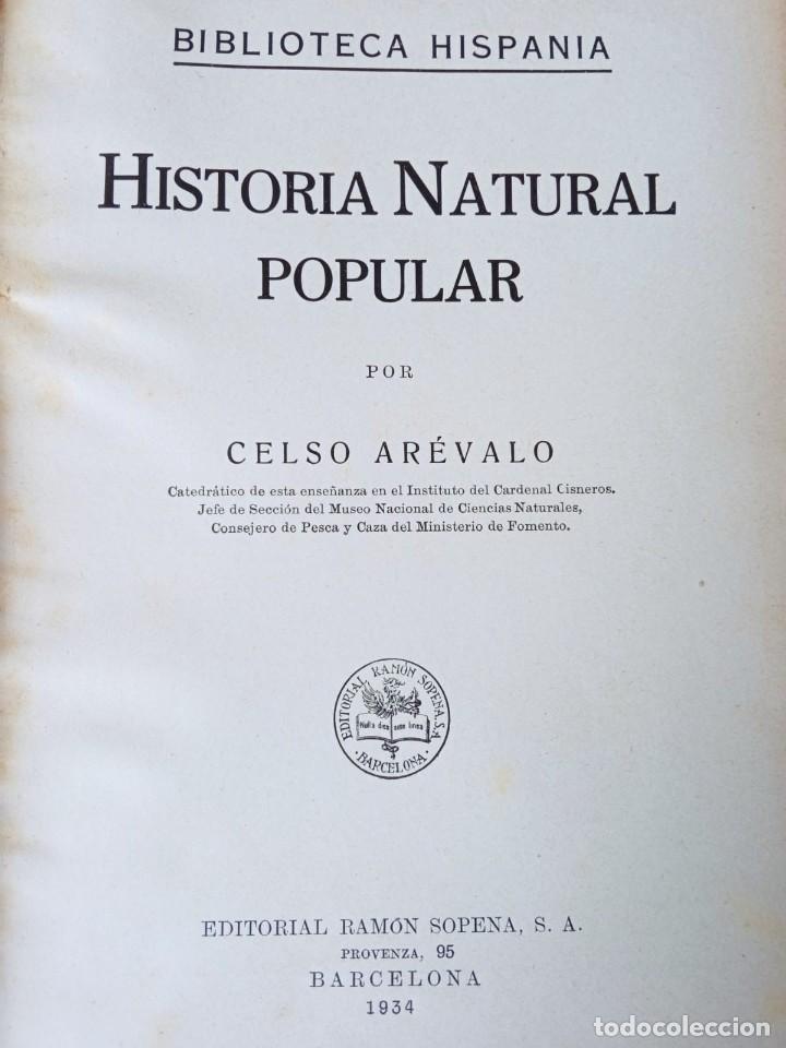 Libros antiguos: Historia Natural. Autor: Celso Ar&eacute;valo - Foto 2