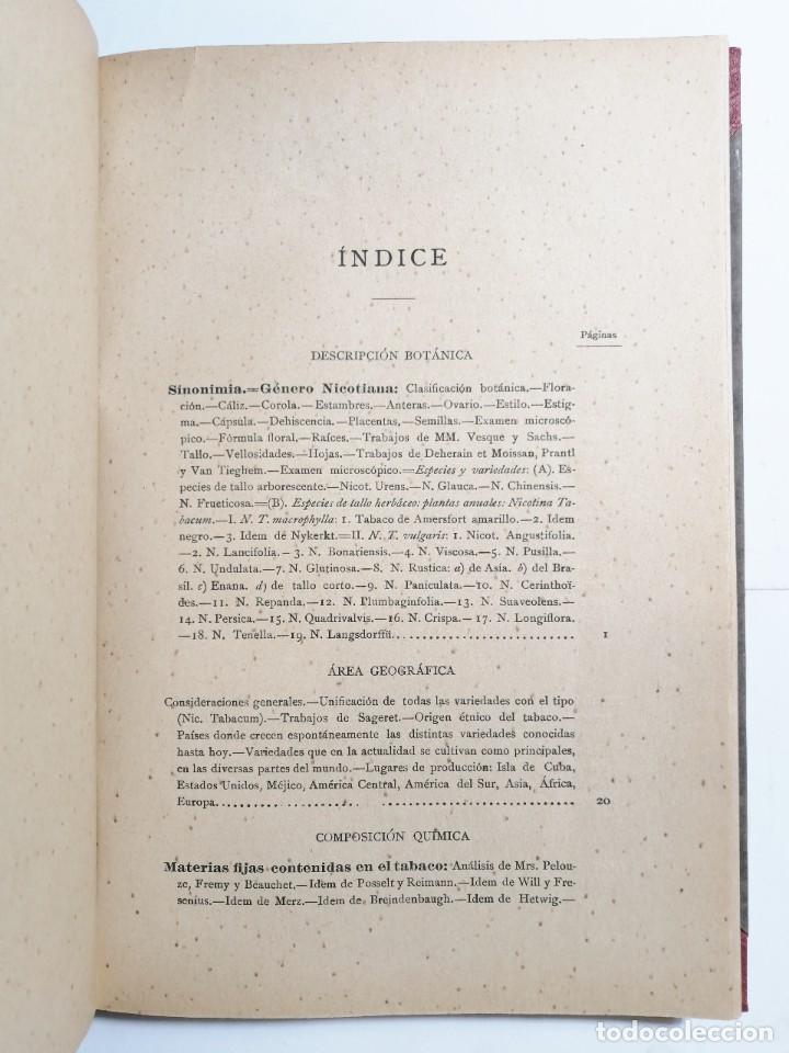 Libros antiguos: EMILIO G&Oacute;MEZ FLORES. EL TABACO. 1889. - Foto 4