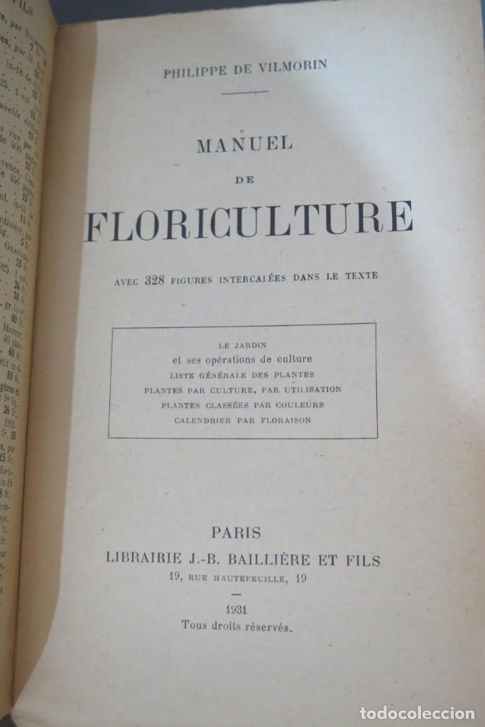 Libros antiguos: 1931.- MANUEL DE FLORICULTURE. VILMORIN - Foto 4