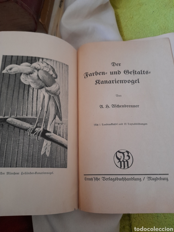 Libros antiguos: Antiguo libro en alem&aacute;n sobre canarios - Foto 2