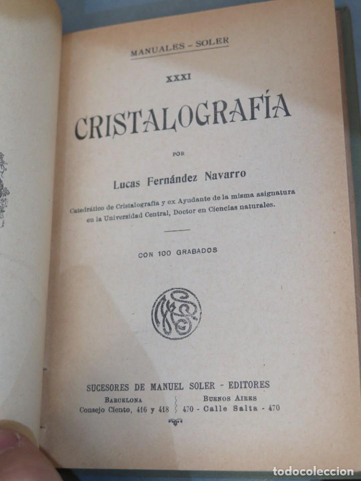 Libros antiguos: CRISTALOGRAFIA. FERNANDEZ NAVARRO - Foto 2