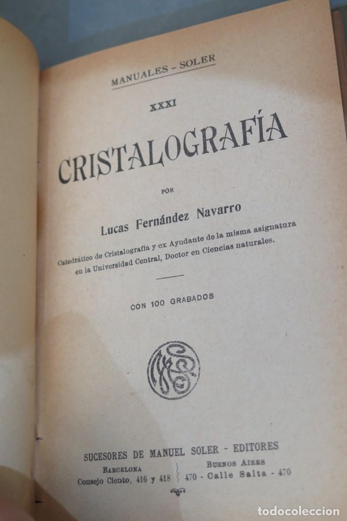 Libros antiguos: CRISTALOGRAFIA. FERNANDEZ NAVARRO - Foto 3