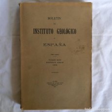 Libros antiguos: BOLETÍN DEL INSTITUTO GEOLÓGICO DE ESPAÑA INTONSO TOMO XIV 1914