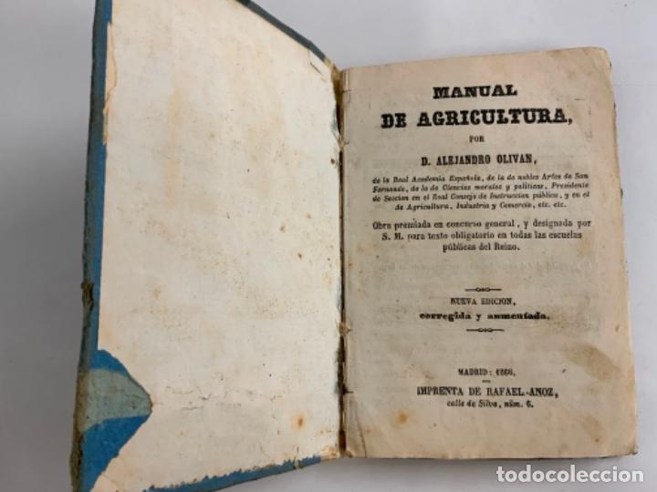Libros antiguos: MANUAL DE AGRICULTURA - D. ALEJANDRO OLIVAN - Foto 2