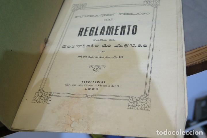 Libros antiguos: 1924.- REGLAMENTO PARA EL SERVICIO DE AGUAS DE COMILLAS - Foto 2