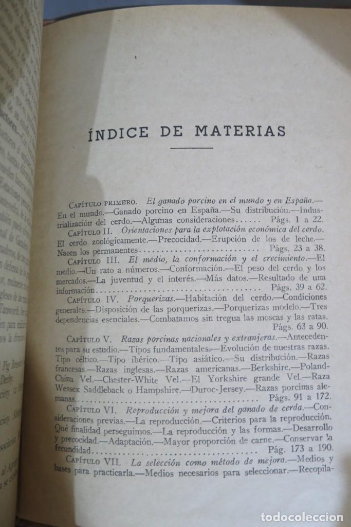 Libros antiguos: GANADO DE CERDA. SANTOS ARAN - Foto 4