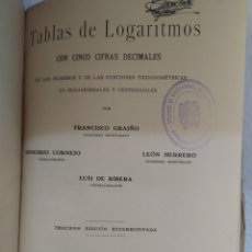 Libros antiguos: TABLAS DE LOGARITMOS CON CINCO CIFRAS DECIMALES IMPRENTA DE FERNANDO ESPIN PEÑA ÁÑO 1928 FIRMADO. Lote 281799218