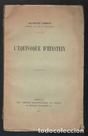 Libros antiguos: LEREDU, R:  LEQUIVOQUE DEINSTEIN. Par&iacute;s,  1925. - Foto 1