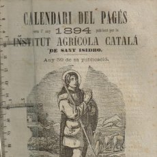 Libros antiguos: 1893/94 CALENDARI DEL PAGÉS 1894 VITI-VINICULTURA ELABORACIÓ Y CONSERVACIÓ DE VI... ETC.