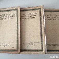 Libros antiguos: SERVICIO FORESTAL DE INVESTIGACIONES Y EXPERIENCIAS 1928 1929 TOMOS 2-3-4 RAROS