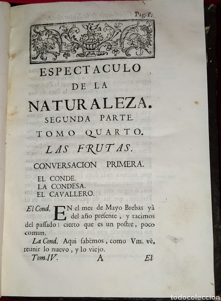 Libros antiguos: Espect&aacute;culo de la Naturaleza. Tomo IV. 1753. - Foto 6