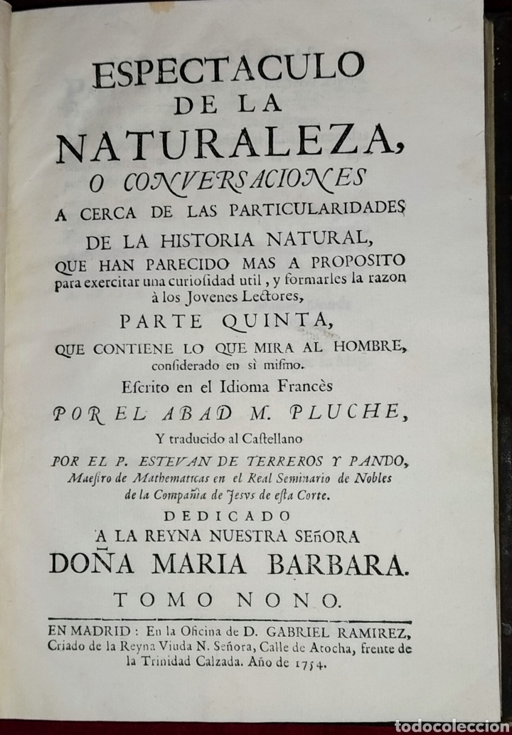 Libros antiguos: Espect&aacute;culo de la Naturaleza. Tomo Nono. 1754. - Foto 6