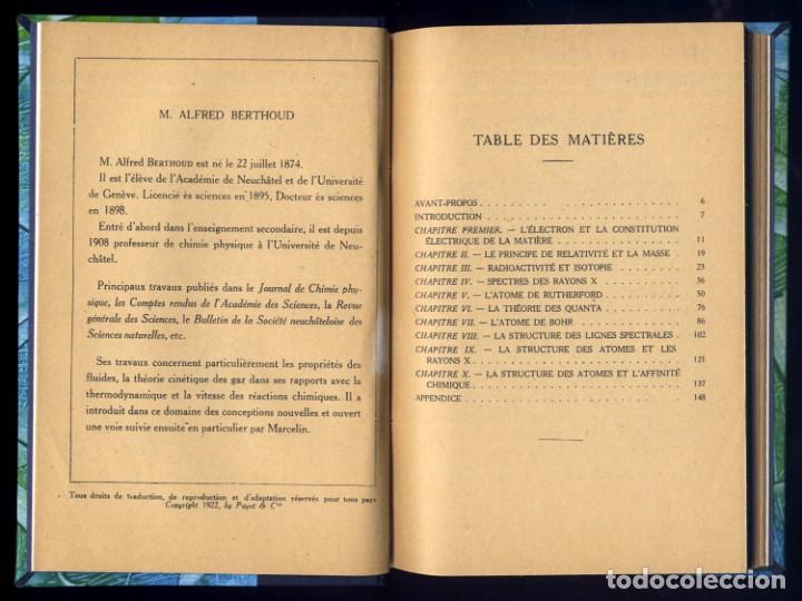 Libros antiguos: BERTHOUD, Alfred. La Constitution des Atomes. 1925. - Foto 3