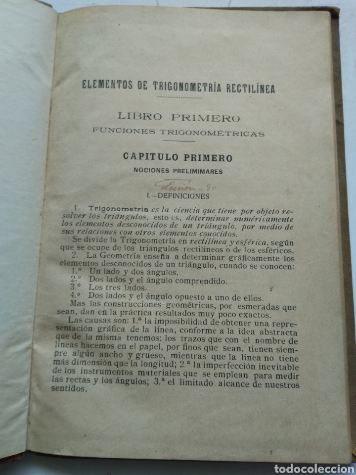 Libros antiguos: TRIGONOMETR&Iacute;A RECTIL&Iacute;NEA/LASALA Y MARTINEZ - Foto 3