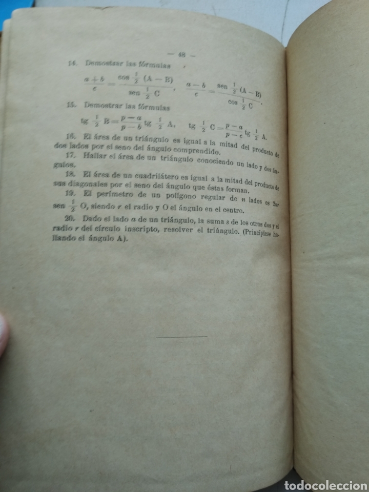 Libros antiguos: TRIGONOMETR&Iacute;A RECTIL&Iacute;NEA/LASALA Y MARTINEZ - Foto 4