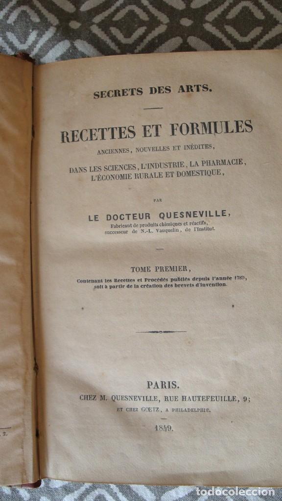 Libros antiguos: RECETTES ET FORMULES - Foto 2